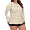 Women's Printed Large Size Long Sleeve Swimsuit Sun  Jacket Quick Dry Hiking Top