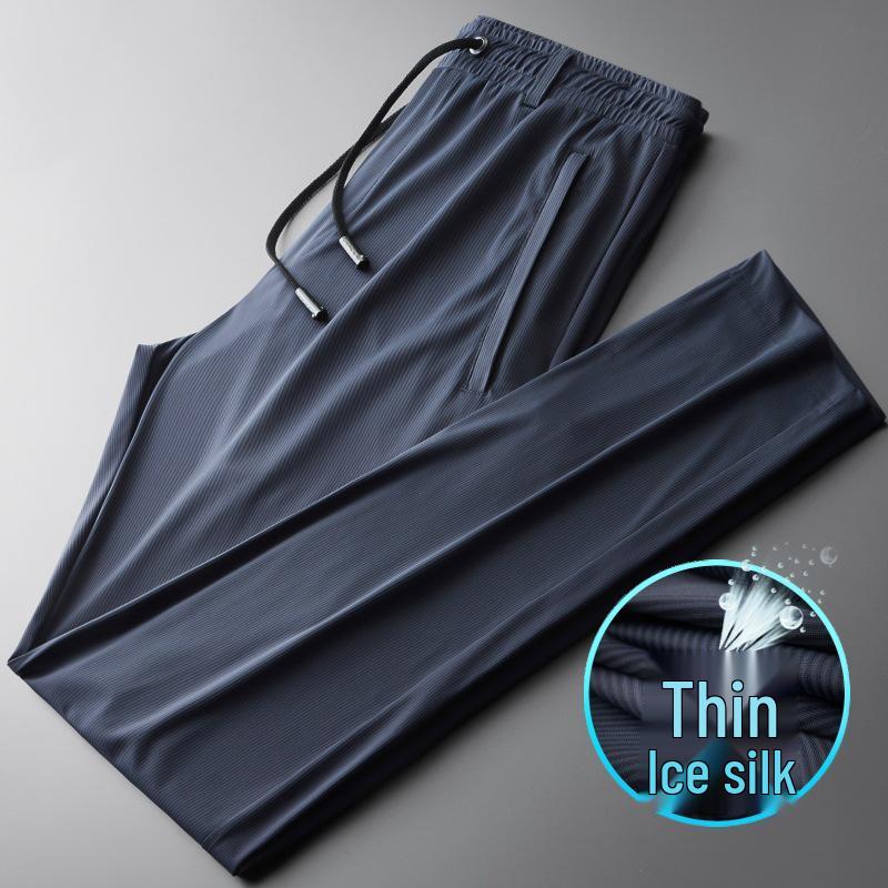 Men's Winter Casual Fleece-Lined Elastic Waist Straight Leg Sweatpants