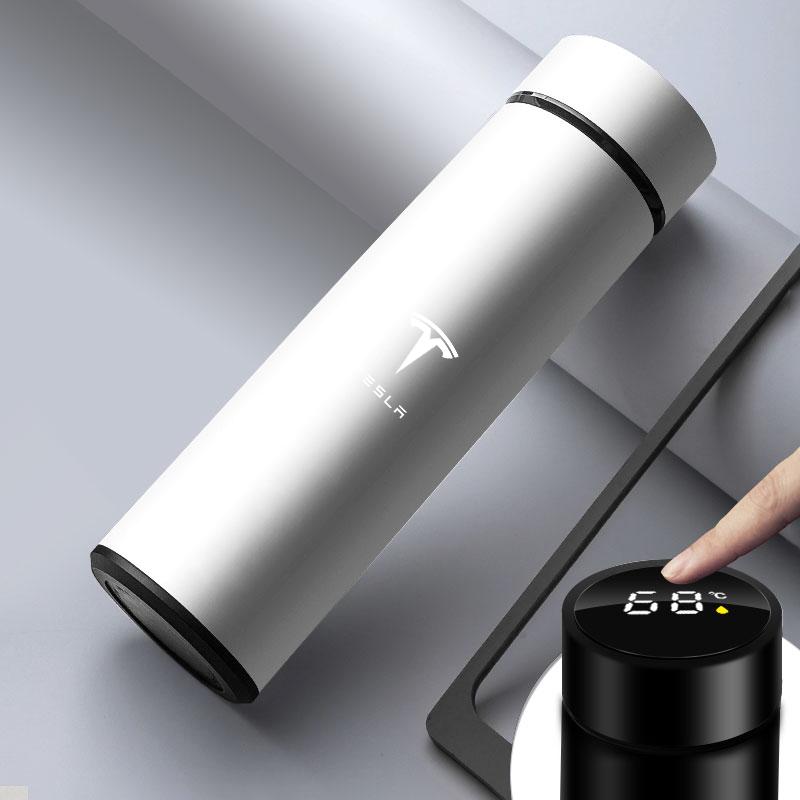 Car Smart Thermos Bottle With Temperature Display Coffee Cup For Tesla Model 3 Model S Model X Y Roadster Performance