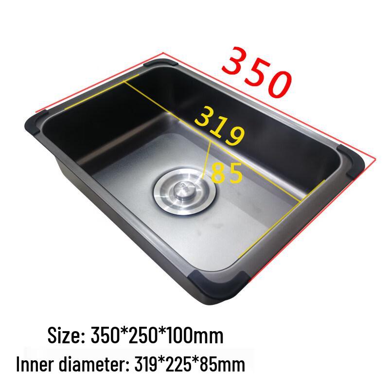 Ju Qing Nano Black 304 Stainless Steel Kitchen Sink with Drain Basket
