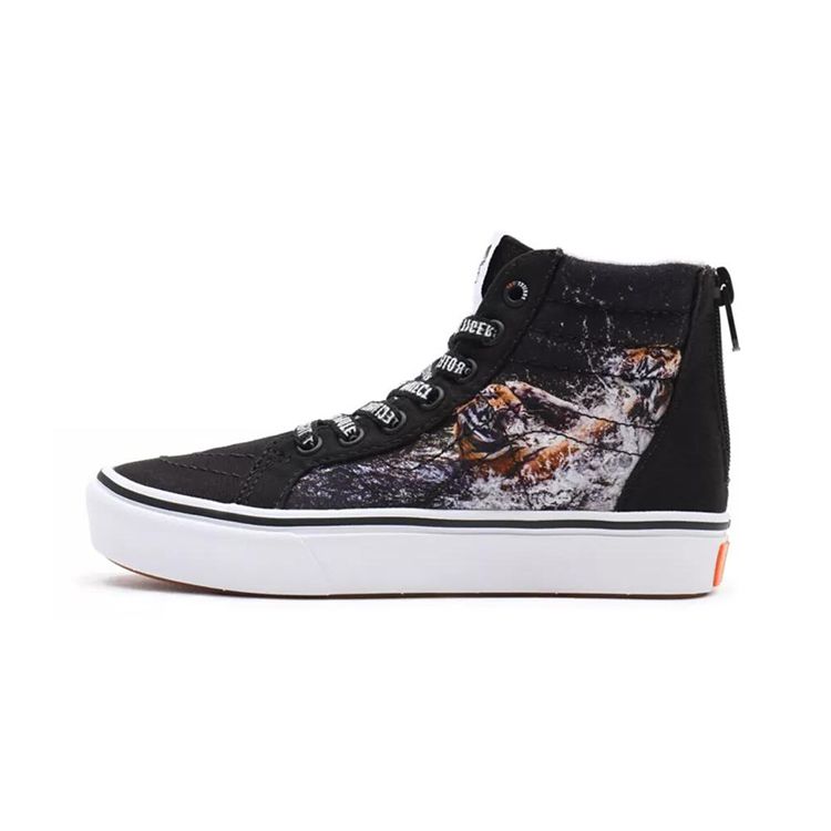 Y/Project X Vans SK8 HI Collaboration Trendy Print High-Top Casual Skate Shoes Baby Sneakers Black VN0A4VJN9EF