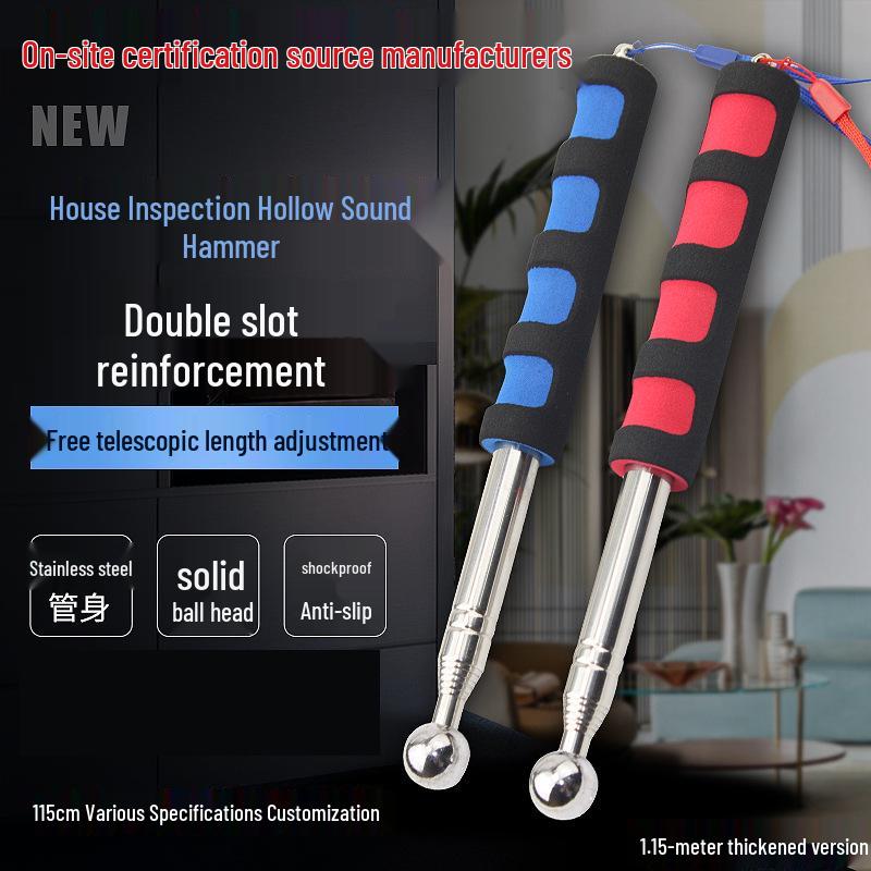 

Telescopic Inspection Drum Hammer - 115cm Tool for House Inspections красный