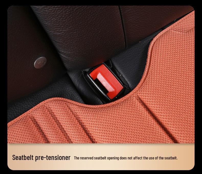 Three-Piece Seaweed Fiber Car Seat Cushion Set: Universal, Comfortable, Breathable, Non-Slip, All-Season Cover.