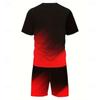Herren Farbverlauf 2-teilige T-Shirt-Sets Sommeroberteile Kurzarm Kurze Hose Rundhalsausschnitt Athleisure Sport & Outdoor Lässig Täglich 3D-Druck Sommer Grün Rot Blau