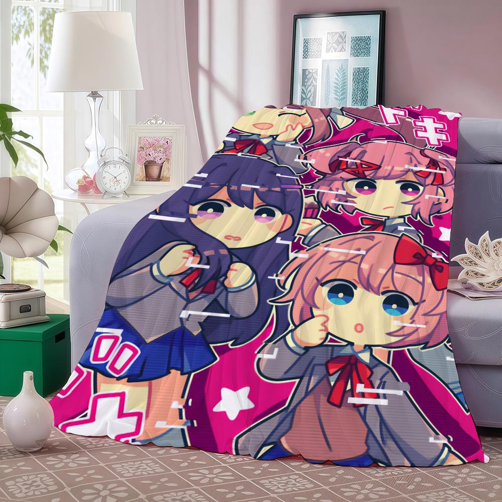 Game D Doki S D Doki L Literatuare C Club Blanket Soft and Skin Friendly For Couch Bed Napping Bedspread All Seasons Comforter