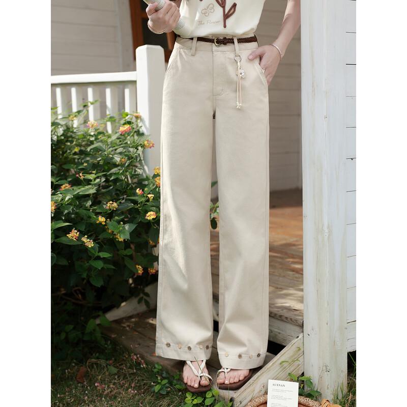 Women s High-Waist Straight Leg Wide Jeans M