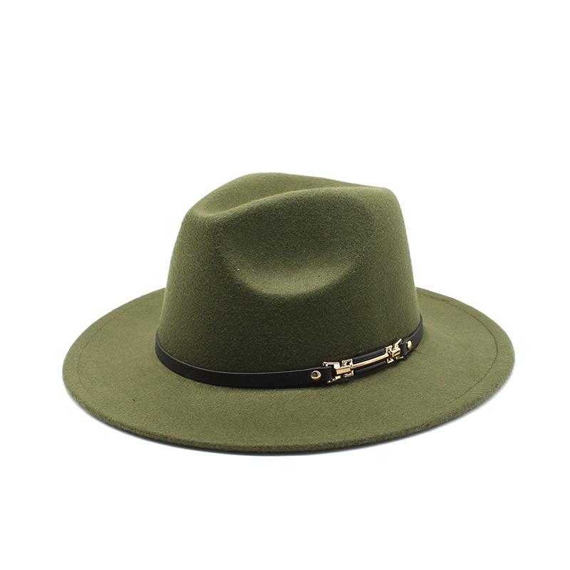 Wool Top Hat Jazz Hat Retro Black Wool Woolen Jazz Hat Flat-Brimmed Big Eaves Hat Jz-70