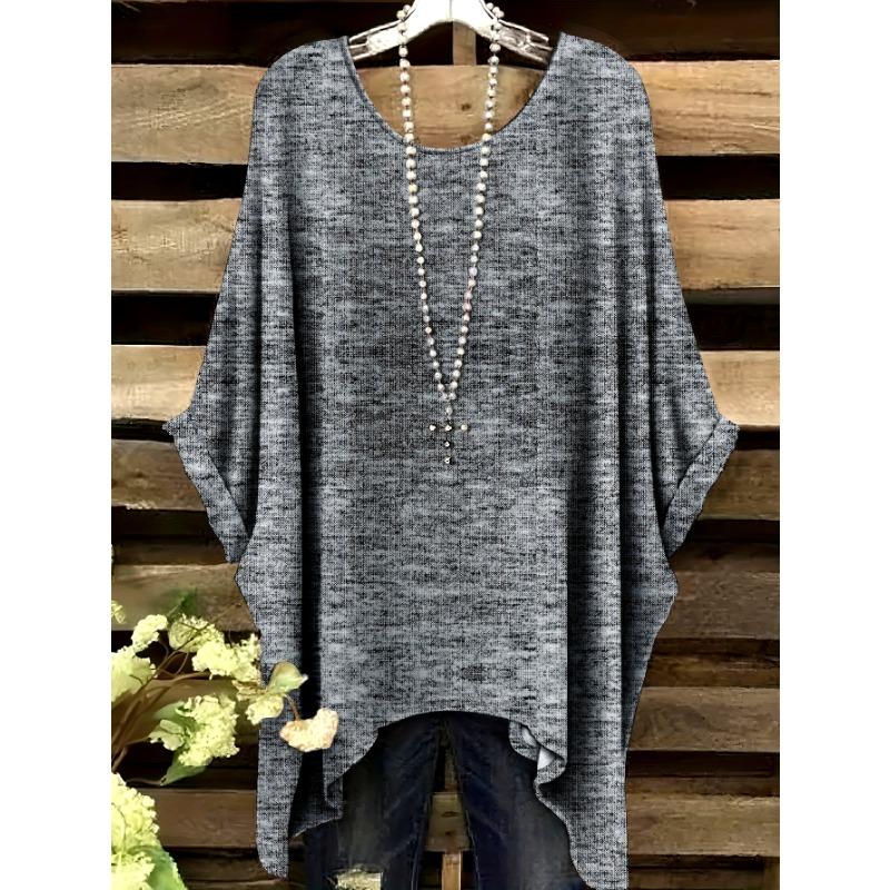 

Ladies Elegant T-shirt Round Neck Short Sleeved Top for All Seasons, Casual to Semi Formal Wear, Loose and Comfortable Fit 5XL