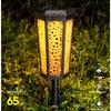 Solar Powered Pathway Landscape Lights Outdoor Waterproof Dusk to Dawn 2 Modes Warm White & White Modern Garden Lights for Path Yard Walkway Driveway