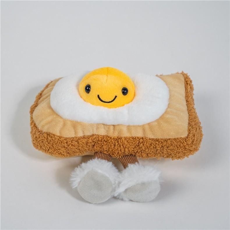 Fried Egg Cute Toast Cartoon Food Plush Toy Doll For Gifts And Room Decoration