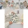 Stylish Plush Bucket Bag With Floral Design Soft And Cozy Handheld Tote Perfect For Everyday Use