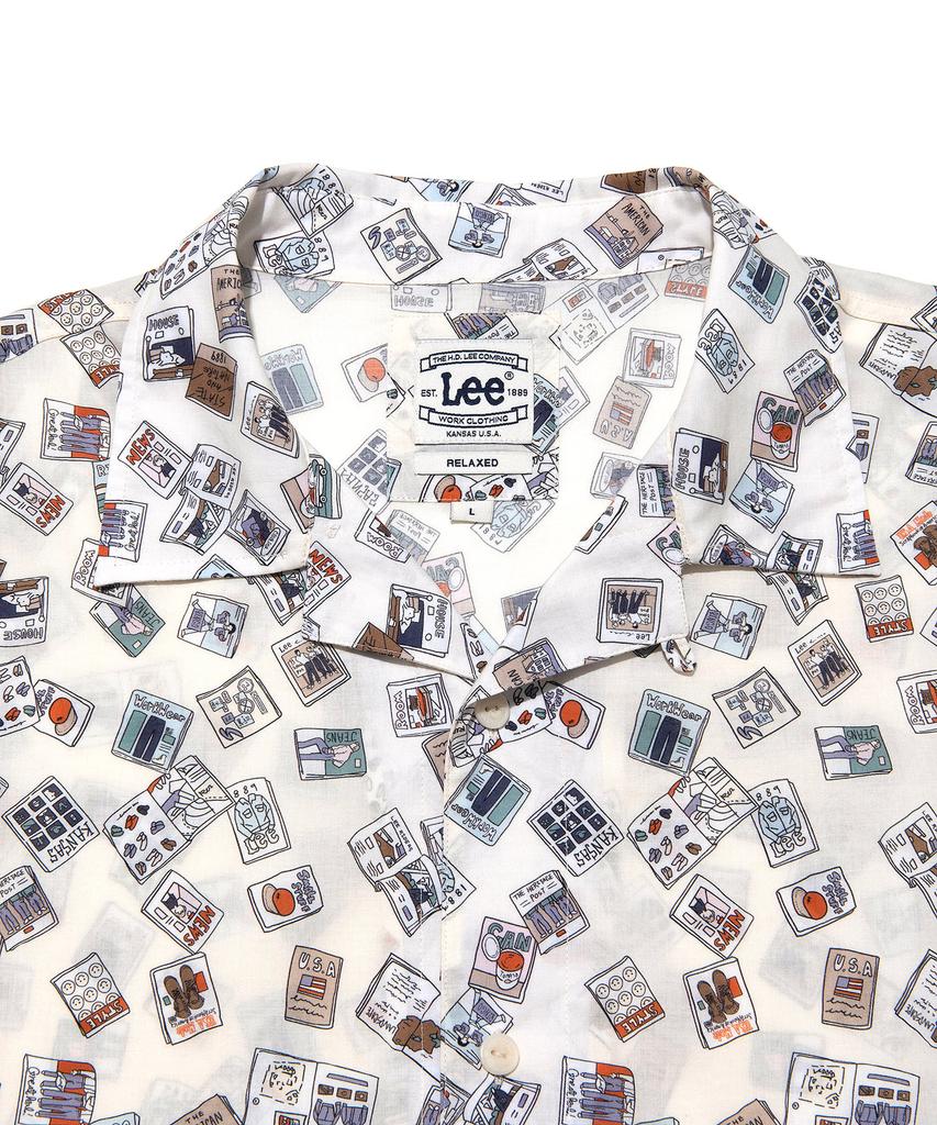 Camicia a maniche corte con stampa all-over LEE Bianca
