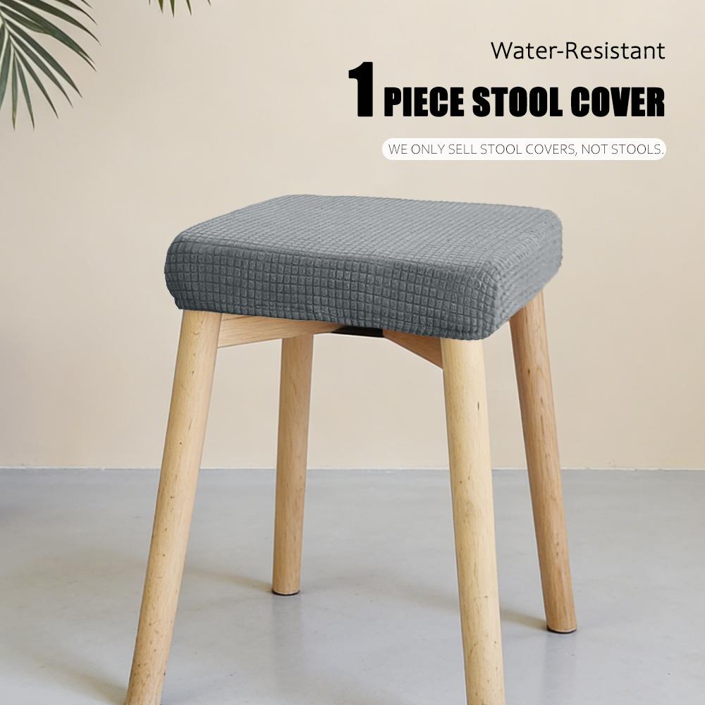 Jacquard Chair Seat Cover Elastic Rectangle Bar Stool Cover Elastic Chair Protector Removable Dust Covers Square Stool Covers 1PC