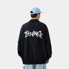 Li Ning Sports Lifestyle Series High Street American Vintage Comfortable Casual Simple Loose Letter Print Polo Jacket Unisex Jacket Black AJDV085-2