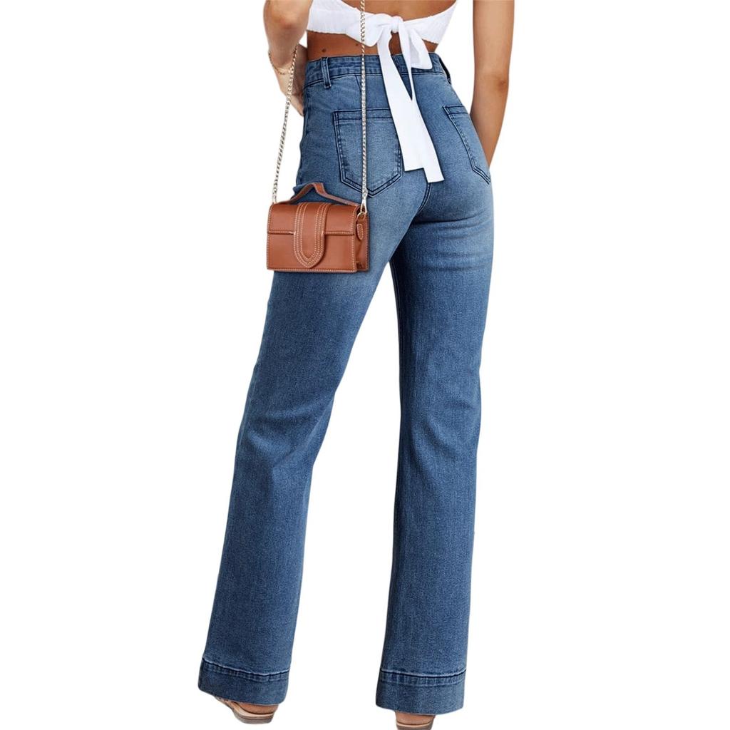 Women's Denim Classic Versatile High Waist Fashionable Trousers