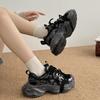 Baskets Homme/Femme Chaussures Noires Graffiti Semelle Épaisse Augmentant la Hauteur Chaussures Décontractées Tendance pour Couple Lacets Antidérapantes Chaussures de Sport