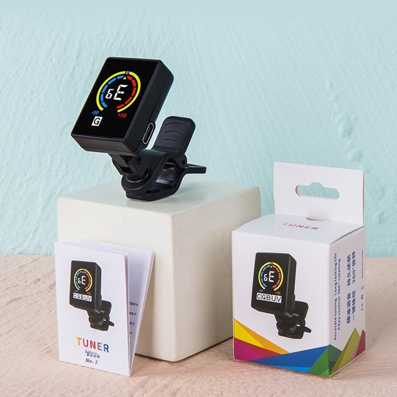 Clip-on Tuner Guitar Tuner USB Charging Color LCD Display Screen Guitar Tuner Tunning For Acoustic Electric Guitar Bass