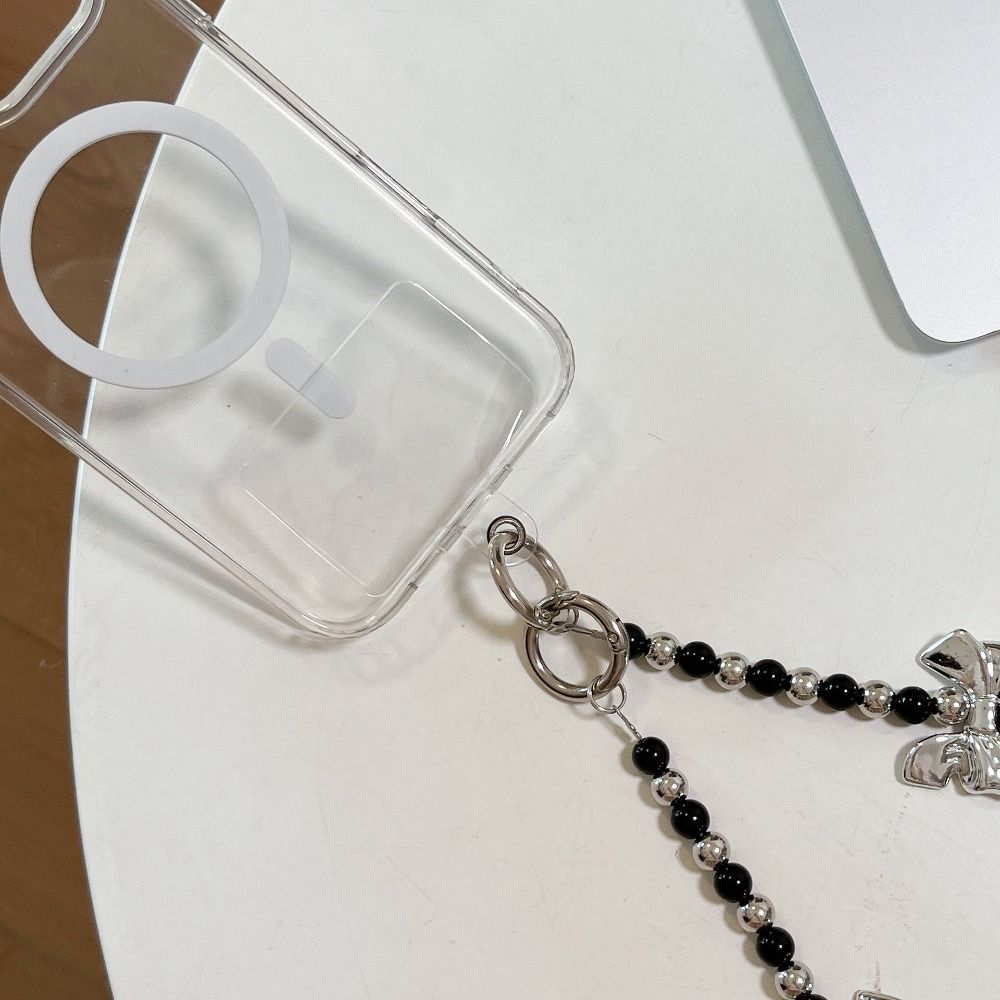 Diagonal Lanyard Heart Mobile Phone Lanyard Bow DIY Mobile Phone Chain  Hanging Decoration