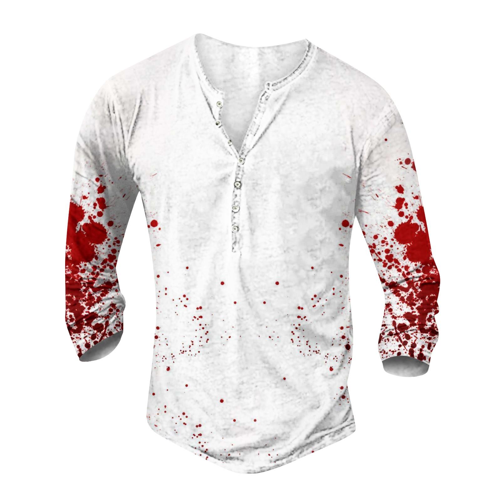 

Мужская футболка с принтом на открытом воздухе, свободный топ с длинными рукавами на пуговицах в стиле ретро L белый