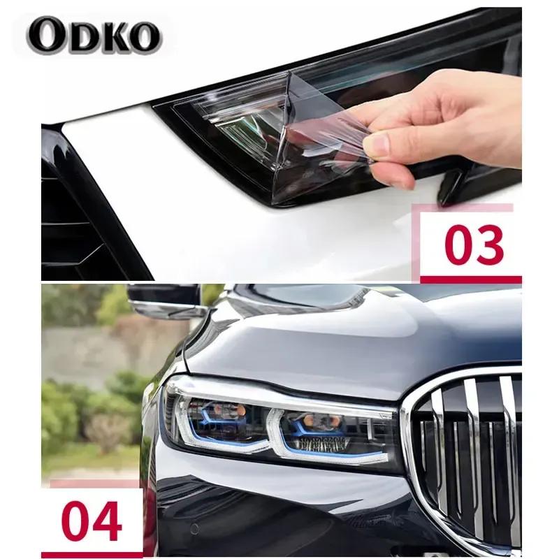 2Pcs Car Headlight Protective Film For Mercedes Benz W447 V 250 d TPU Black Sticker Transparent Decoration Accessories