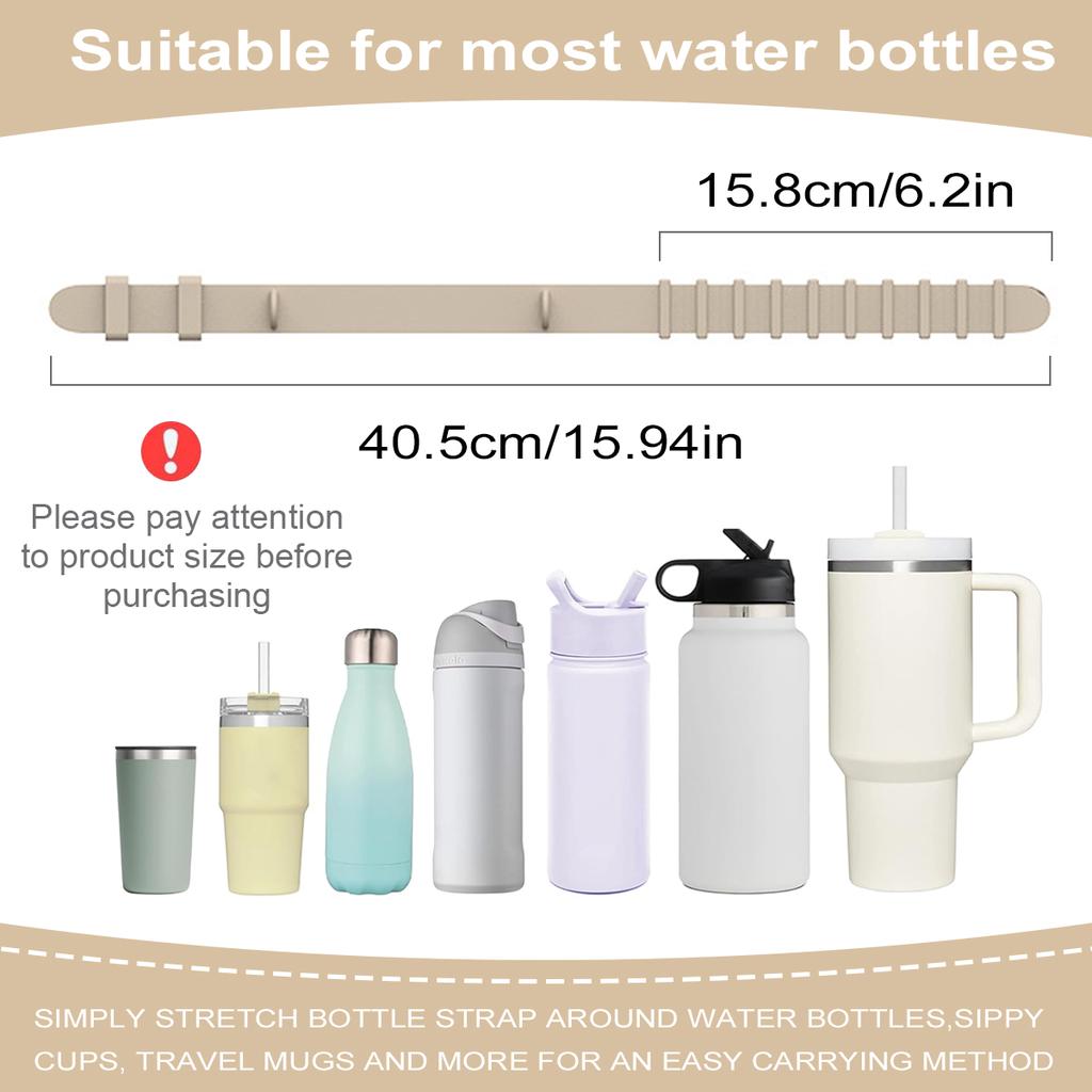 Leeseph Water Bottle Sling Bracket, Silicone Water Bottle Holder with Adjustable Shoulder Strap for Walking, Hiking,Traveling