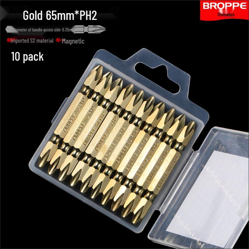 Double-Ended Magnetic Cross & Flathead Electric Screwdriver Bit Set