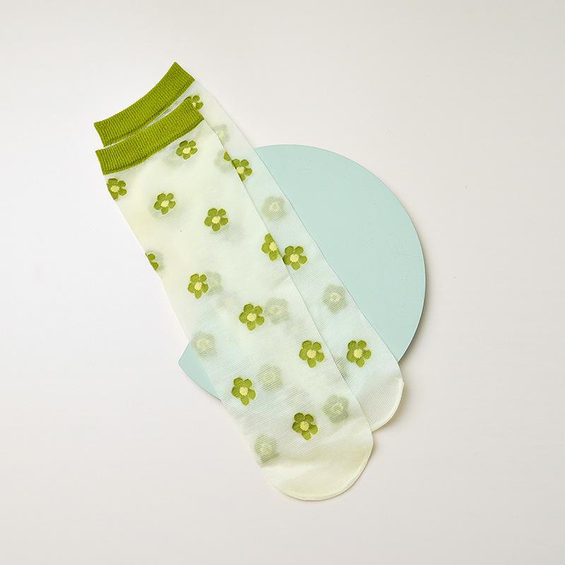 Children's Spring/Summer Thin Mid-Tube Socks – Breathable, Sweat-Absorbent, Anti-Mosquito Stockings for Girls