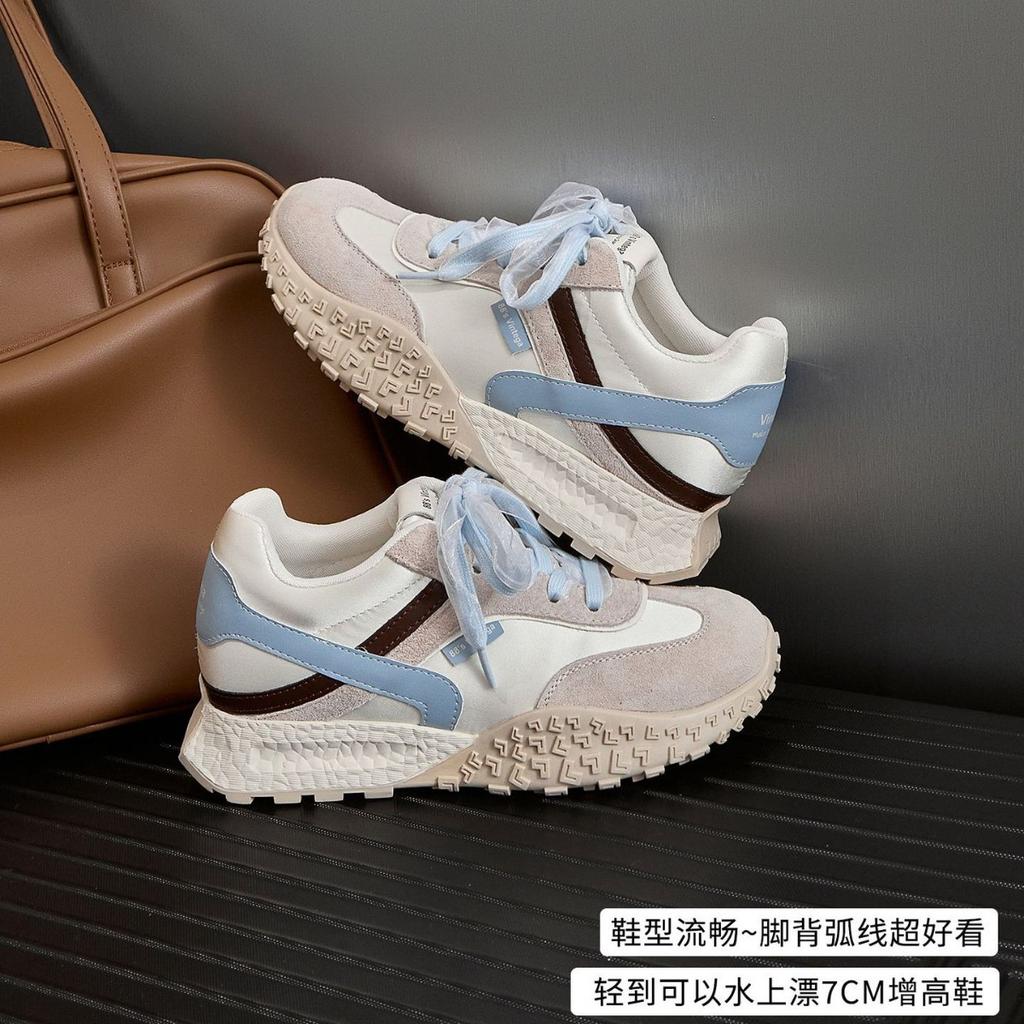 Blue Cabinet small invisible inner height increase 7CM German training shoes 2025 autumn casual Forrest Gump sports shoes height increase women's shoe