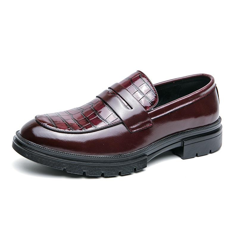Men s Slip-On Plus Size Leather Loafers: 2024 Spring/Autumn Formal & Wedding Shoes 38