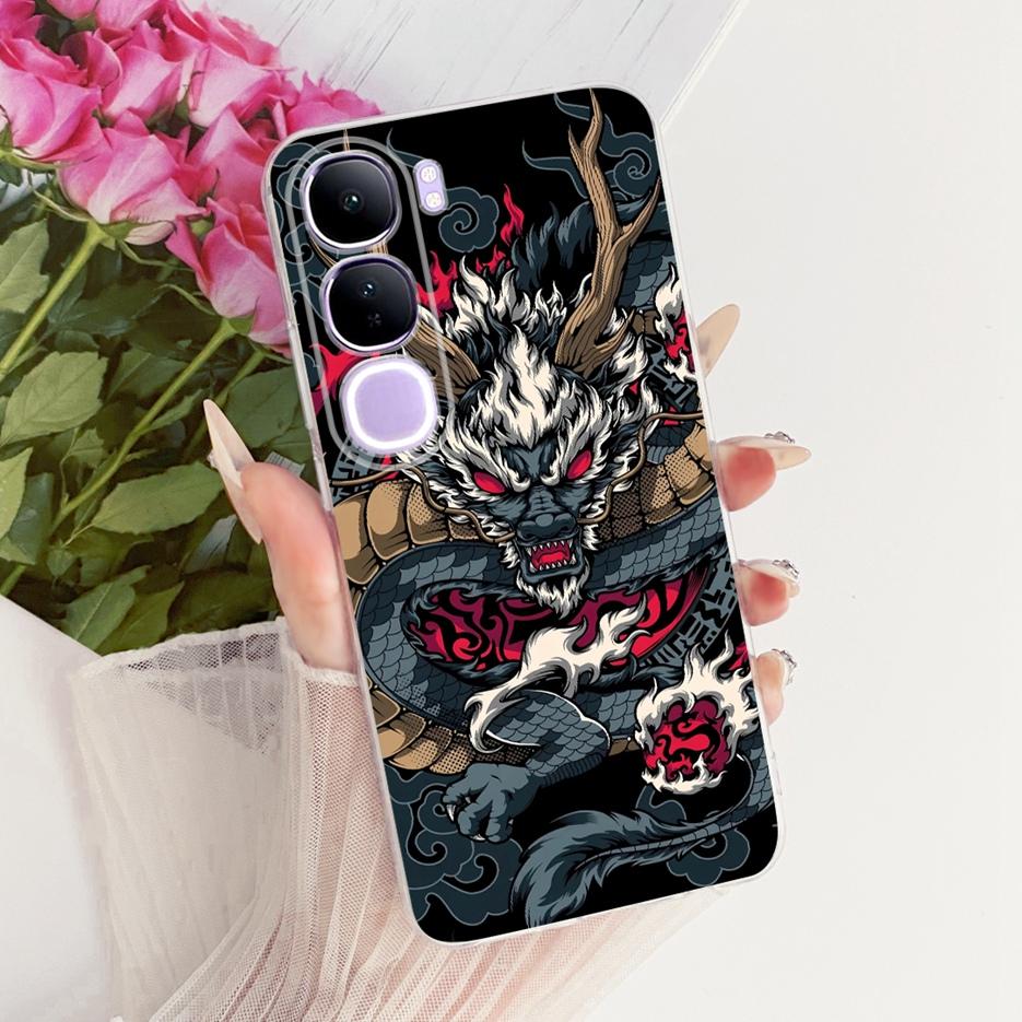 For Vivo V40 Lite 4G 5G Case V2417 Cool Lion Butterfly Painted Cover For Vivo Y200 5G Soft Slim Phone Case For Vivo Y300 5G Bags