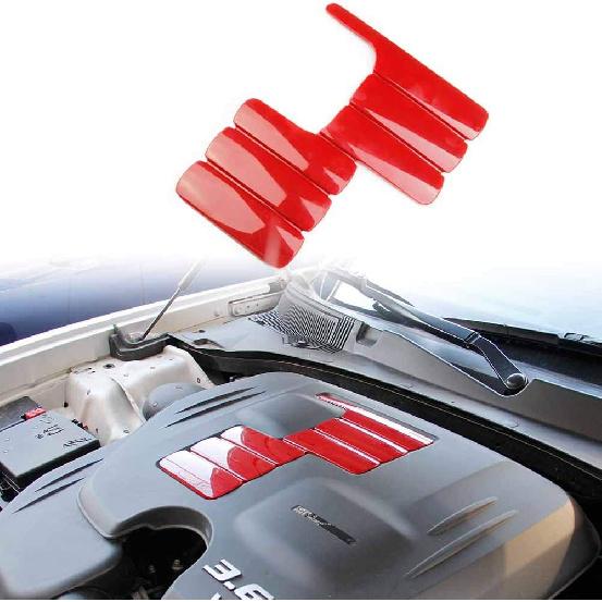 

crosselec Engine Shroud Cover Panel Trims for Dodge Charger Challenger Chrysler 300/300C 2011-2021 (Red) красный