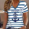 Women's T Shirt Print Graphic Letter Soccer Team Stylish Classic Casual Short Sleeve V Neck Regular Tops Casual Daily Blue Black Red Summer Spring