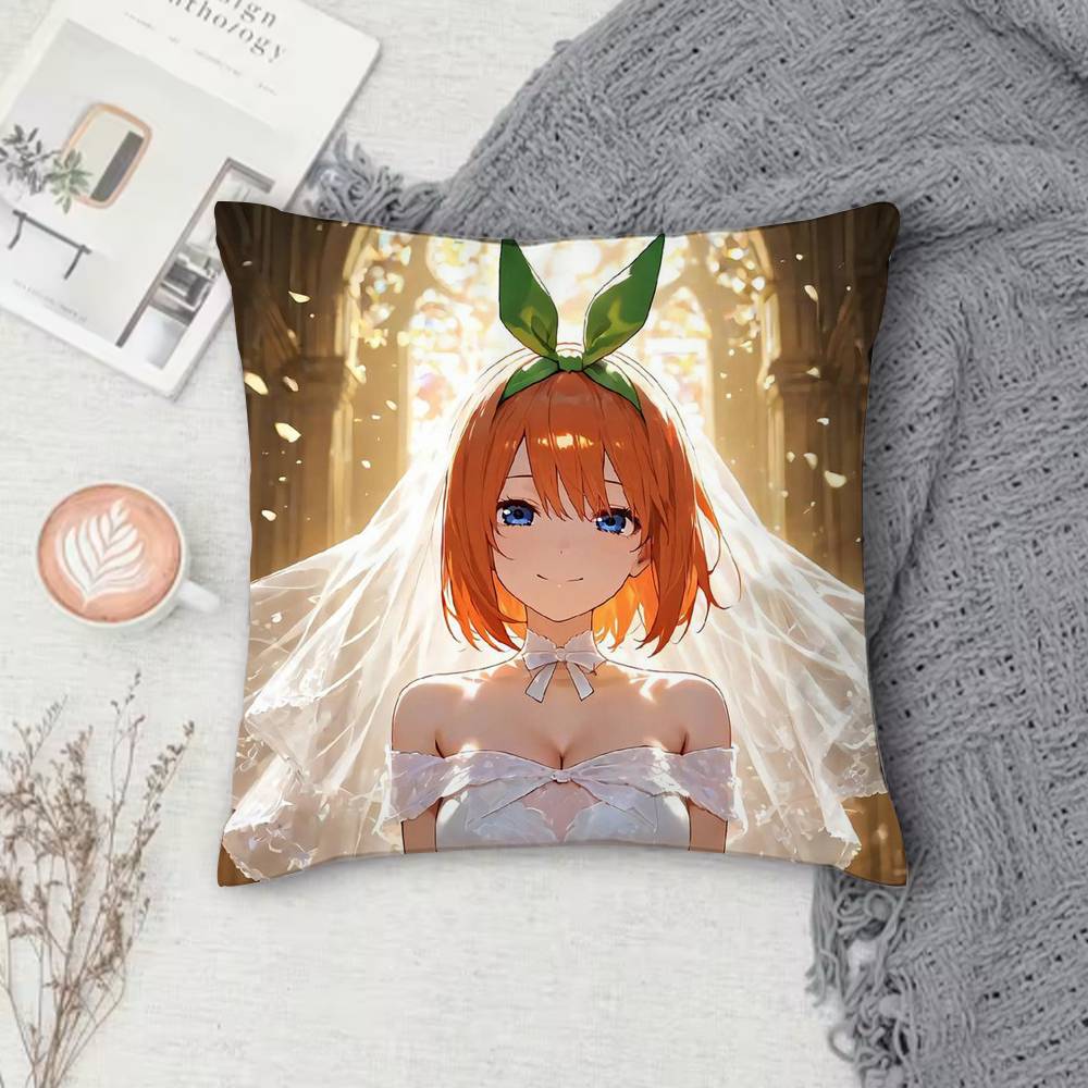 T-The Quintessential Quintuplets Double-Sided Printed Square Pillow Cover Decorative Cushion Cover For Sofa Bedroom Bedside