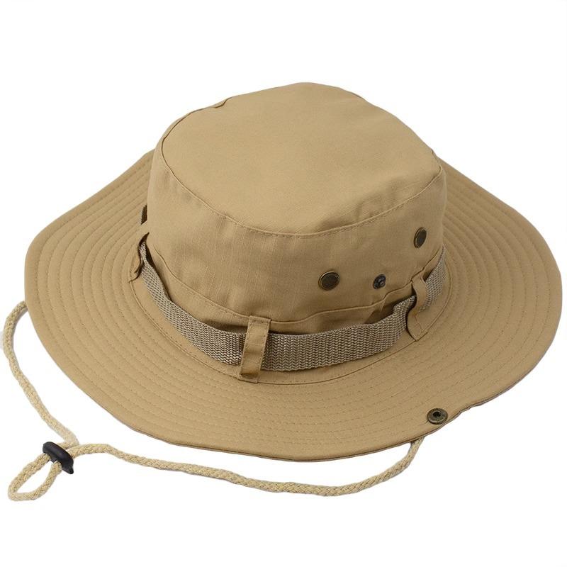 Men's Benny Hat Big Eaves Hat Round Edge Hat Double Sided Plaid Mountaineering Outdoor Fisherman Hat Beige Sun Hat Women