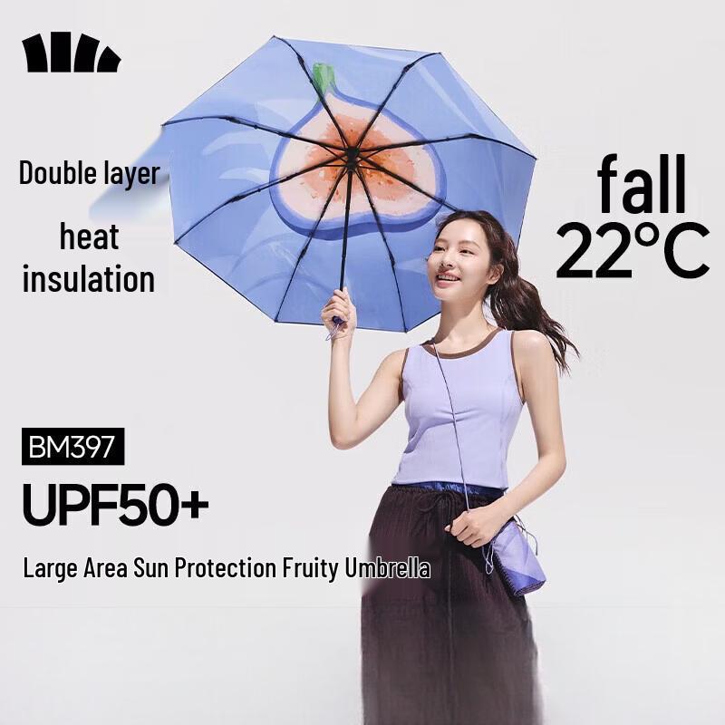 Beneunder UV Protection Tri-fold Sun/Rain Umbrella