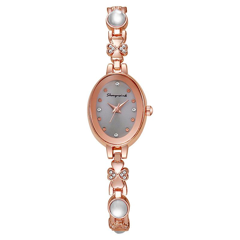 Orologio da donna con catena e bracciale al quarzo con strass intarsiati Orologio da polso Orologio da donna Orologi