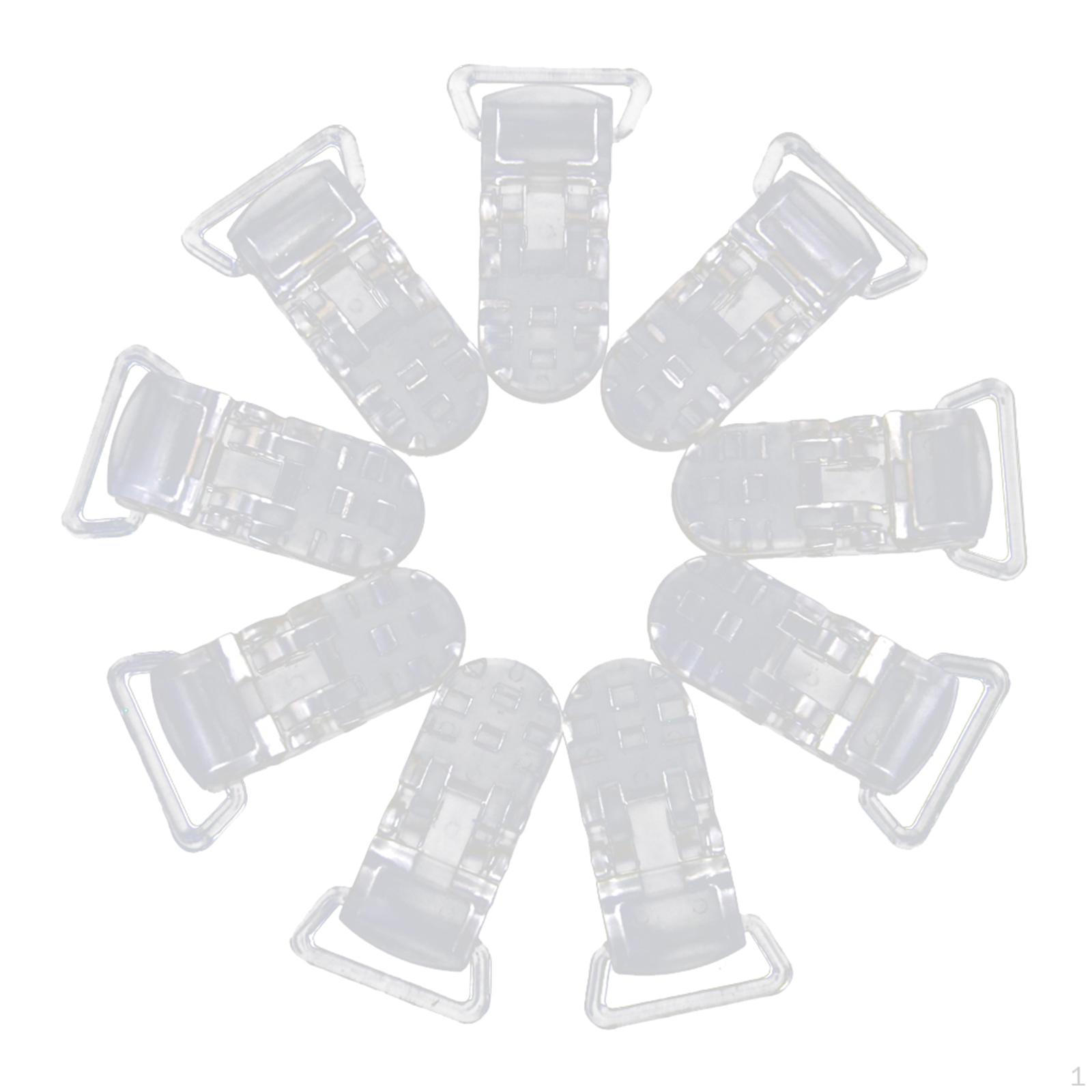 

Plastic Pacifier Clips Suspender Clip Holder with Gripping for Pacifiers, ing Bib (Pack of 10,