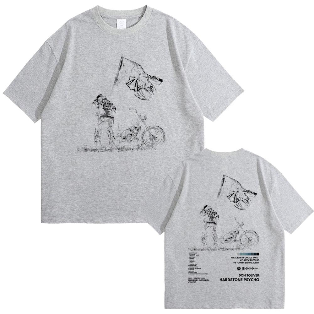 New Hot Sale Rapper Don Toliver Hardstone Psycho Graphic Tshirt Men's Hip Hop Oversized T-shirt Male Fashion Crewneck T Shirts