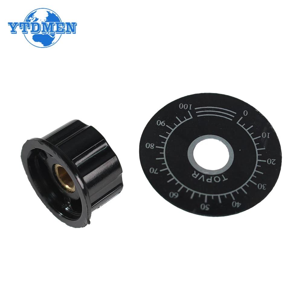 1 Set Potentiometer Knob MF-A03 Dial Knob + MF-A03 Bakelite Knob 6.4mm with Scale Plate Sheet Scale Digital, for 3590S