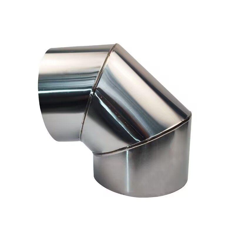 45° Thickened Stainless Steel Chimney Elbow for Firewood Stove Exhaust & Heating Boiler