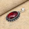 Glorious Red Garnet Gemstone Handmade 925 Sterling Silver Jewelry Pendant For Women