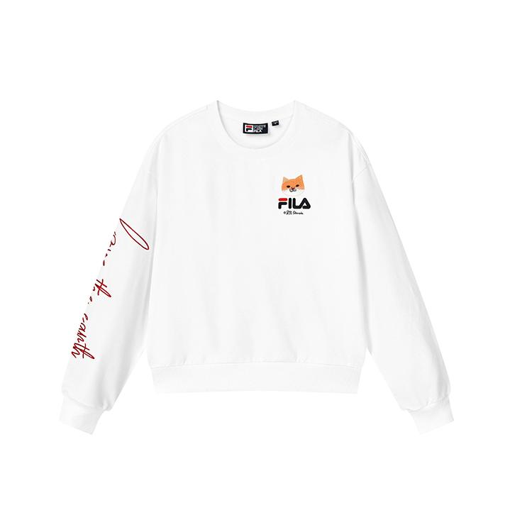 

New FILA Sweatshirt Women s Standard White F11W133299F-WT XXL