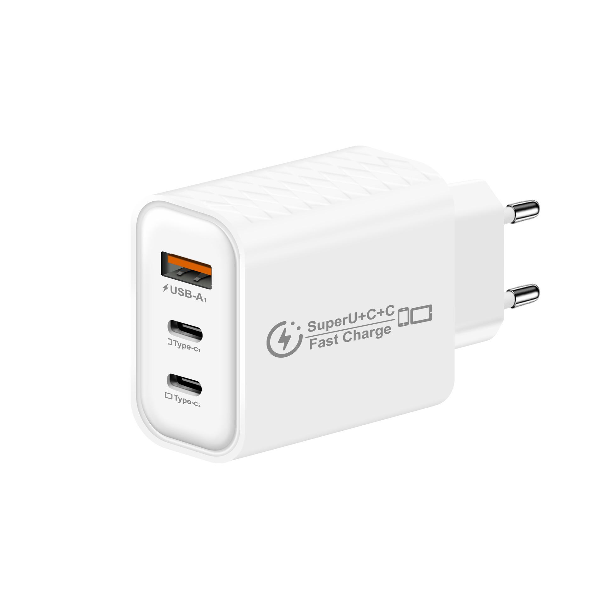 

25W Multi-Port Fast Charger Adapter for Apple and Huawei with EU/UK Plugs 12W