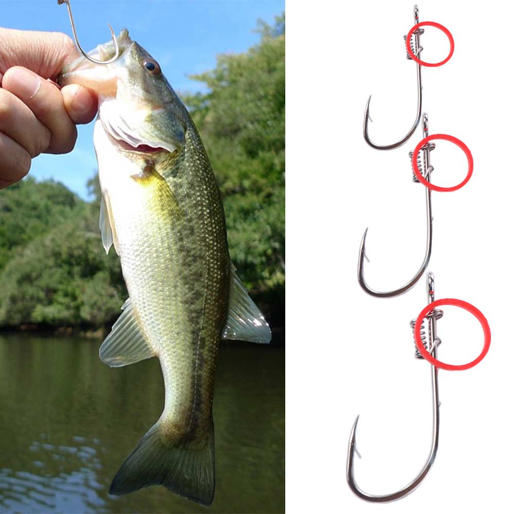 Hanging Spring Live Shrimp Fishing Hooks Single Hook Barbed Fishhook Fishing Fixed Hooks  Grouper