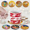 6PCS Special Shape Diamond Painting Crafts Coaster with Holder Crucifix Birth of Jesus for Coffee Table Bar Mugs Glass Cup Beer