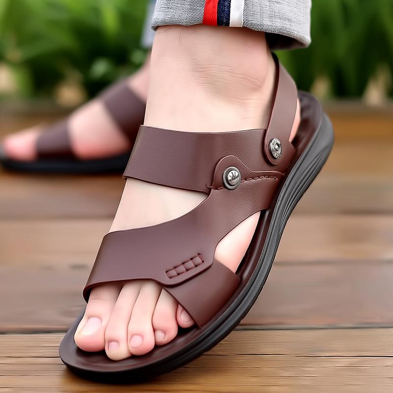 High Quality New Summer Beach Shoes Anti Slip Men's Outdoor Camping Shoes Waterproof Breathable Hollow Out Men's Sandals Brown