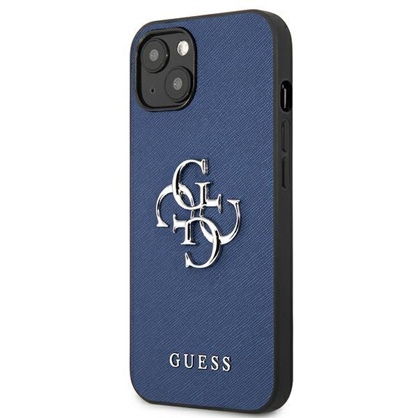 Guess Guhcp13Ssa4Gsbl Iphone 13 Mini5,4 Niebieski/Blue Hardcase Saffiano 4G Metal Logo