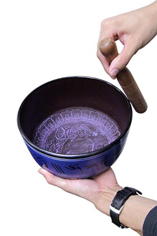 Sound King Singing Bowl BG-SB2 (18cm) - Deep, Clear Tone - For Relaxation, Meditation, and Healing - Includes Cushion and Mallet