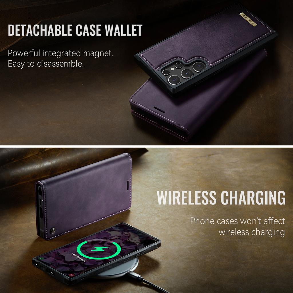 For Samsung Galaxy S24 Ultra Case CASEME C49 Magnetic Case RFID Blocking Detachable Wallet Leather Phone Cover