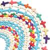 Natural Turquoise Stone Beads Colorful Cross Shape Loose Spacer Beads For Jewelry Making DIY Charm Bracelet Necklace Accessories